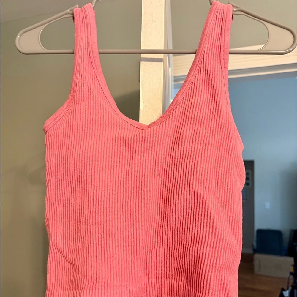 Pink Lily Ribbed Tank Top